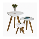 Kit Trio  de Mesinhas Lateral Sala Pé Palito Retro Tampo Orgânico Casa
