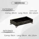 Bandeja Vidro P 20x10 Efeito Mármore Bandeja Decorativa Organizadora