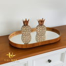 Bandeja Espelhada Decorativa Mesa Bar Aparado 50X30CM