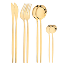 24 Peças Talheres Dourado de Aço Inox Garfo Colher Faca Colher De Mesa TINNY YOU